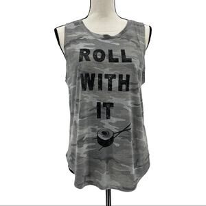 Grayson Threads Women’s Camo "Roll With It" Sushi Graphic Tank Top Size L